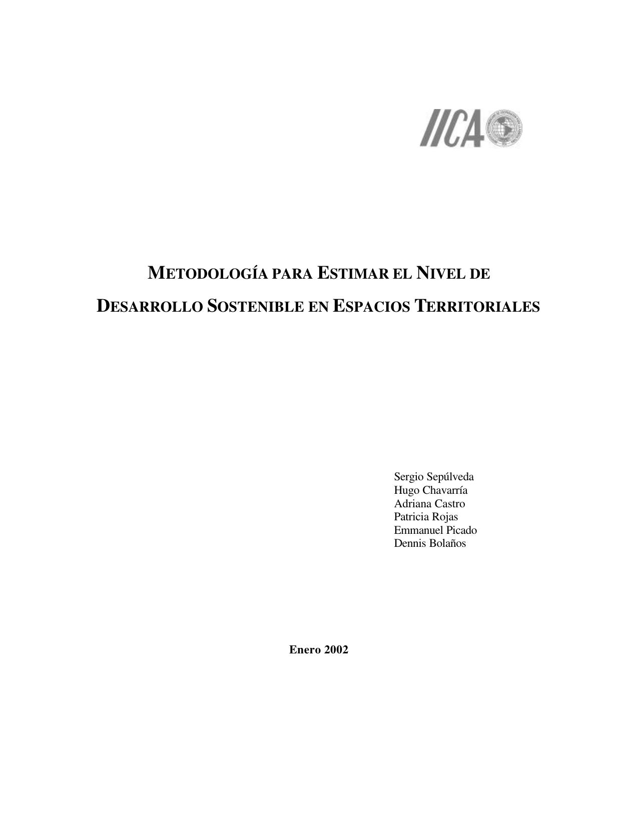 Metodologia para estimar el nivel de desarrollo sostenible en espacios territoriales